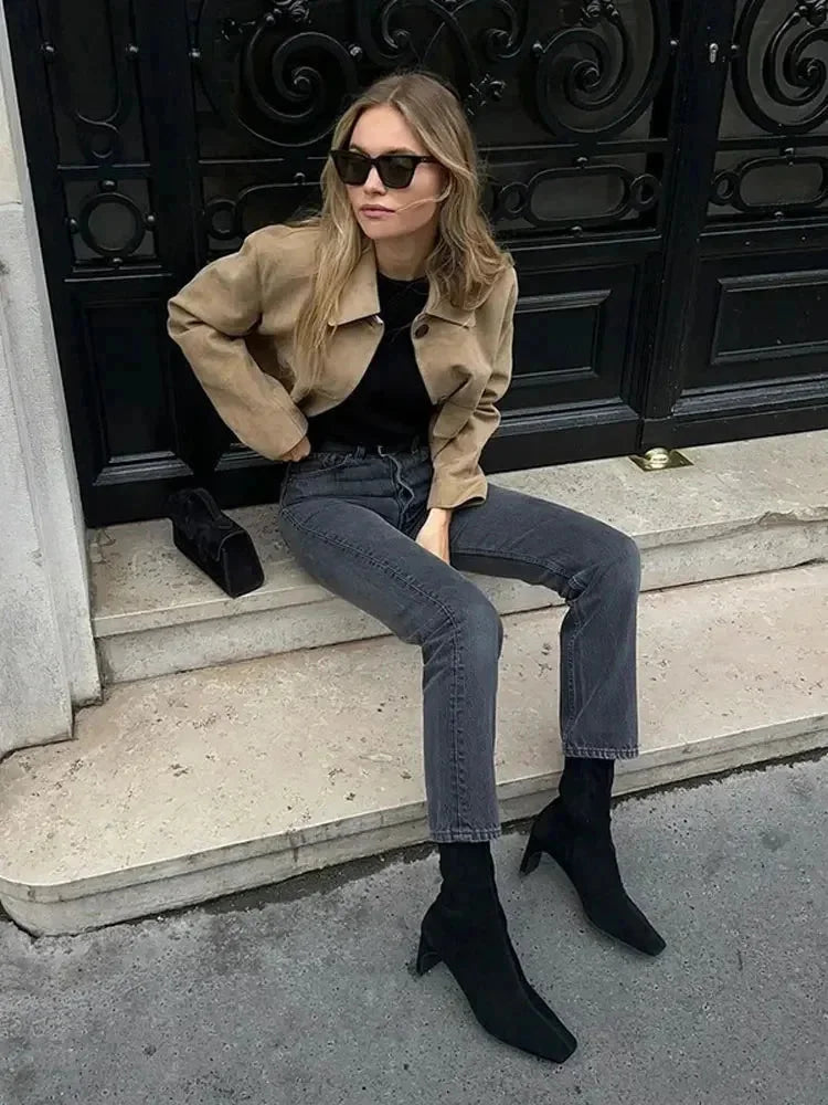 Cosima Women's Suede Blazer - back view