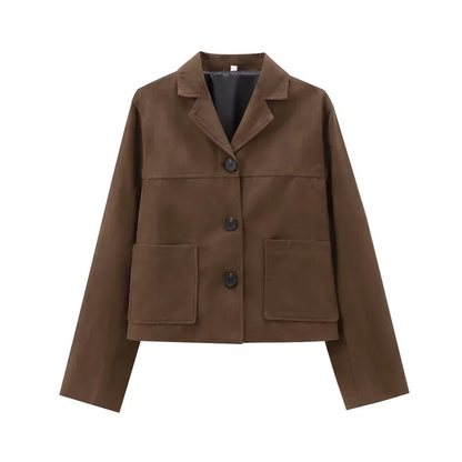 Harlow Women's Suede Blazer - styled view