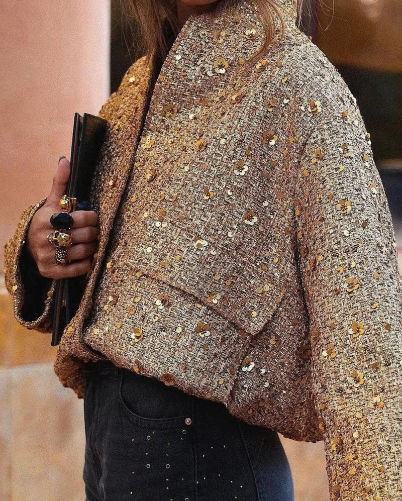 Rosa Women's Blazer | Black, Gold