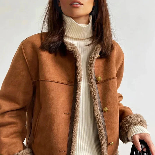 Sienna Women's Suede Blazer - styled view
