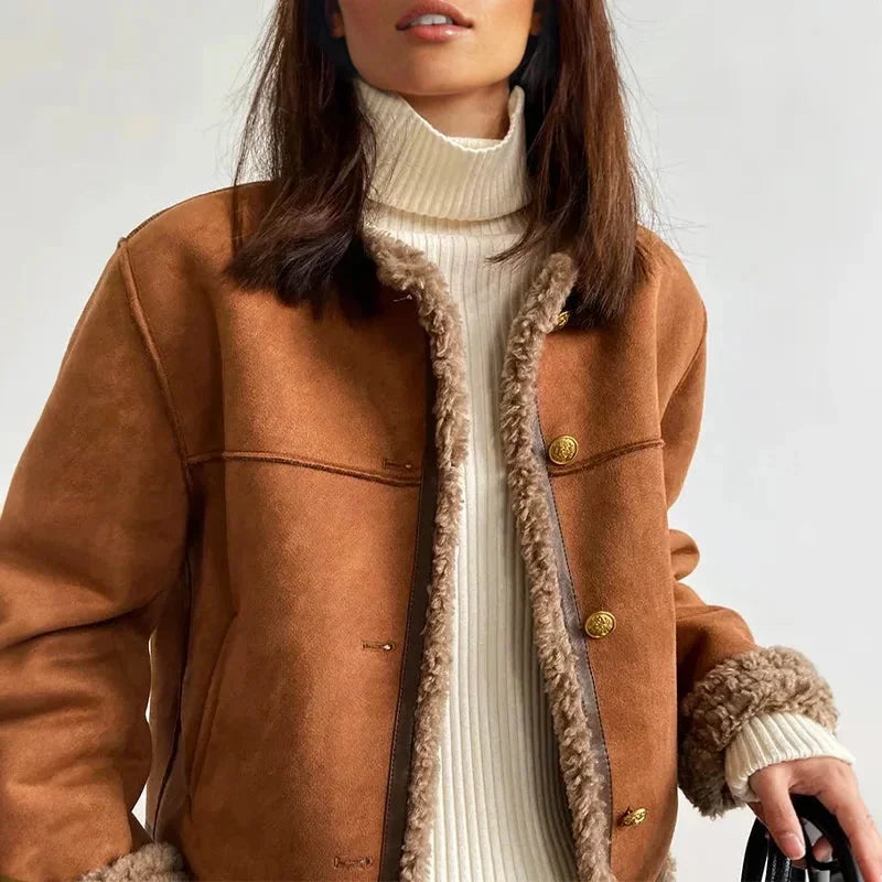 Sienna Women's Suede Blazer - styled view
