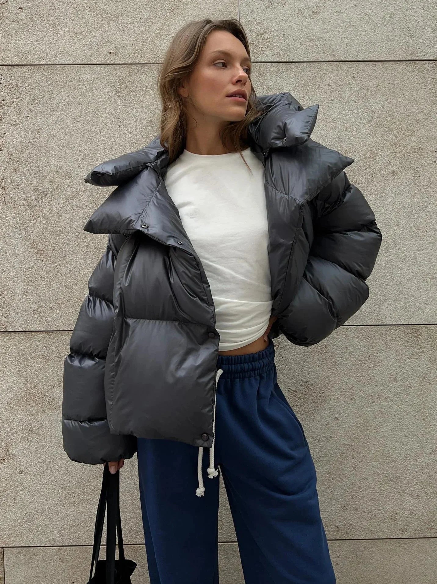 Perla Women's Oversized Puffer Jacket - back view