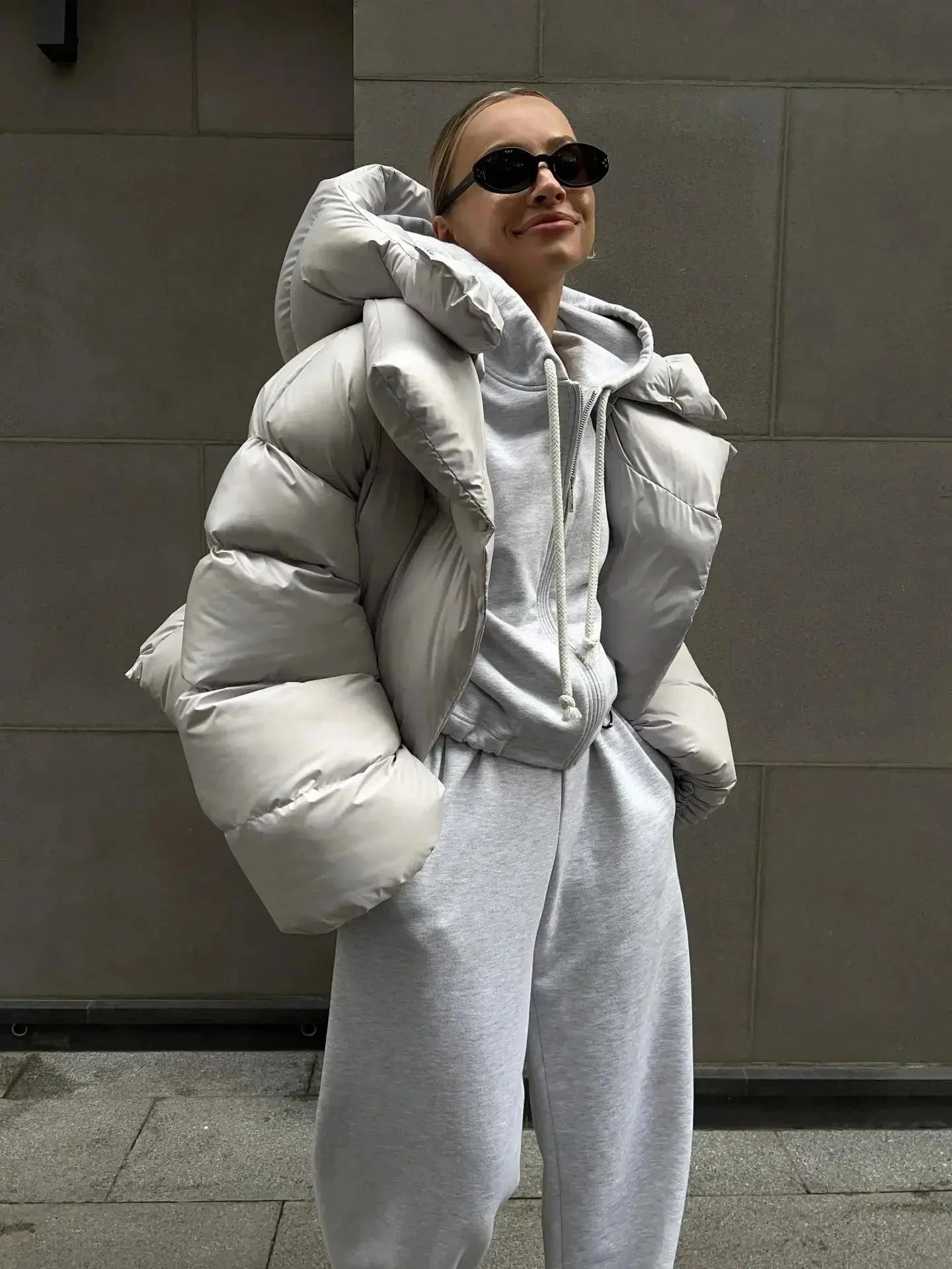 Perla Women's Oversized Puffer Jacket - styled view