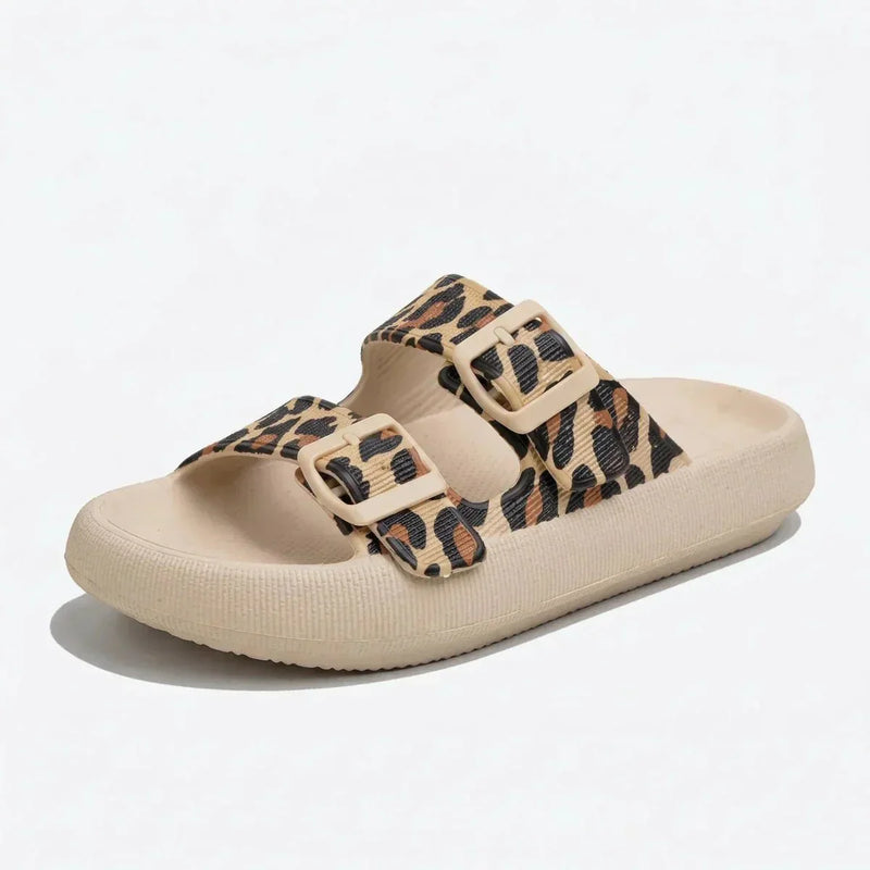 Uma Women's Platform Sandals | Leopard, Open Toe, Slip-on