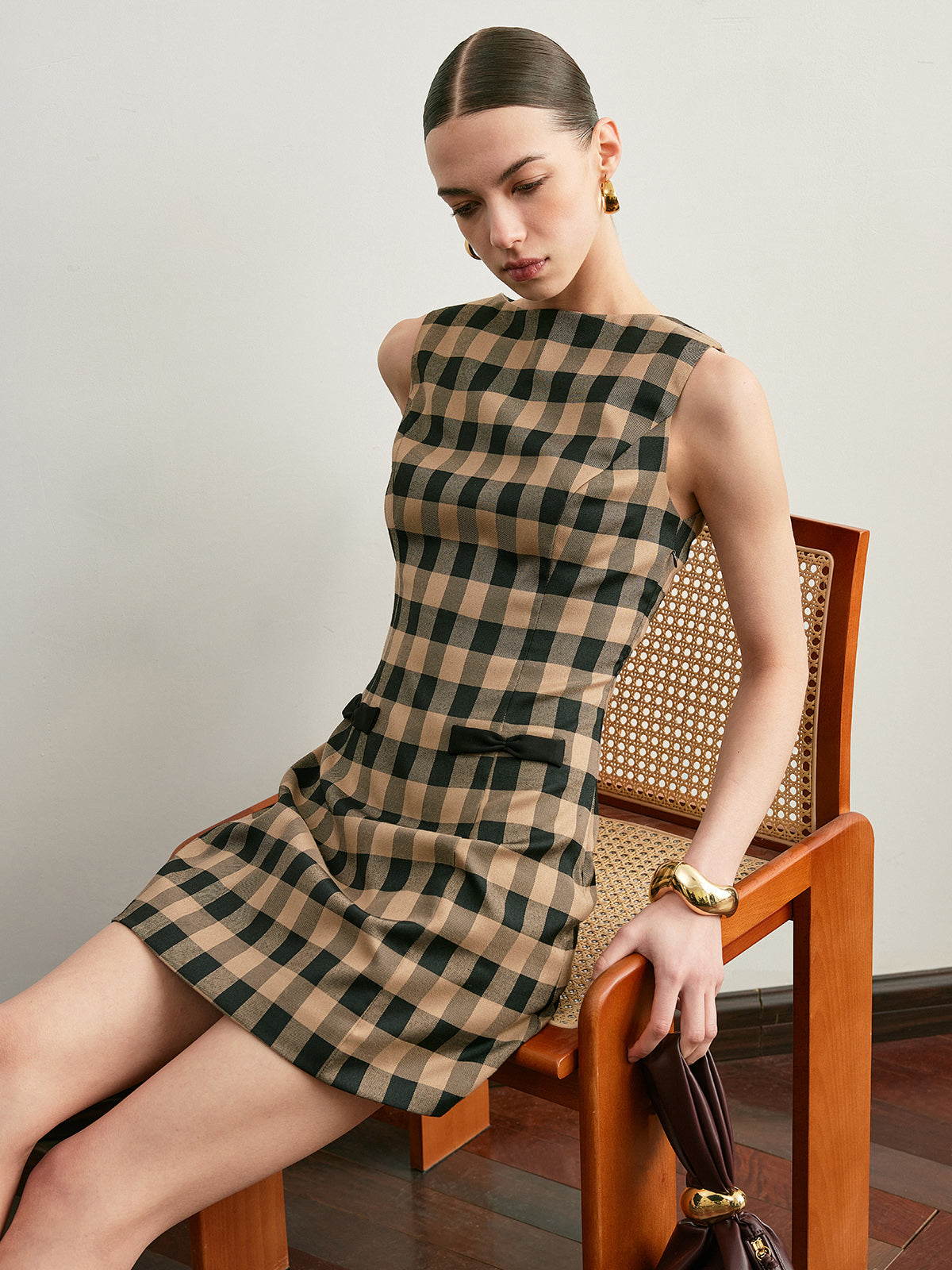 Elena Women's Plaid Dress - full-length view