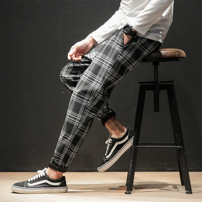 Ines Women's Plaid Trousers - full-length view
