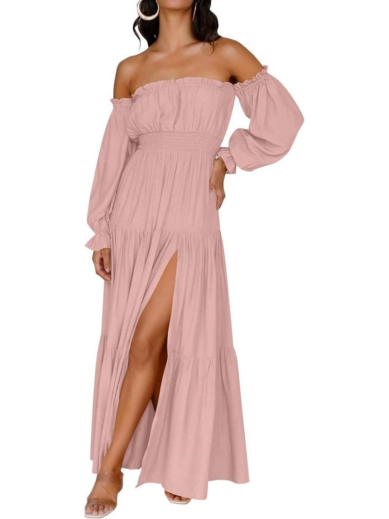 Wren Women's Maxi Dress | Boho, A-line, Off Shoulder