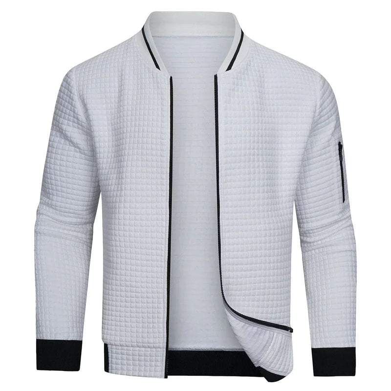 Gray Men's Quilted Jacket - back view