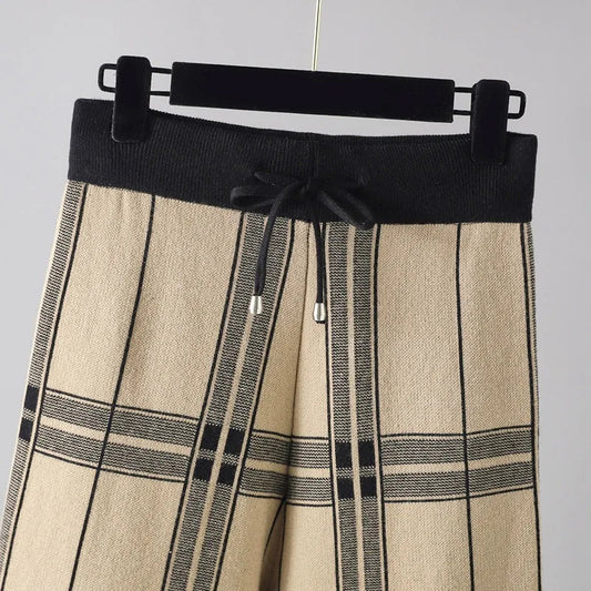 Edith Women's Plaid Trousers - styled view