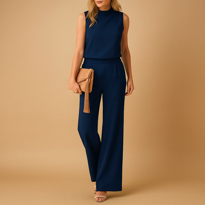 Freya Women's Wide Leg Jumpsuit - fabric and finish detail