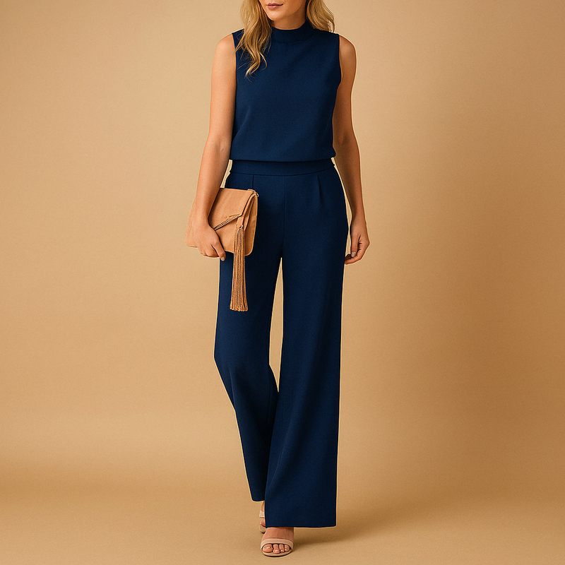 Freya Women's Wide Leg Jumpsuit - fabric and finish detail