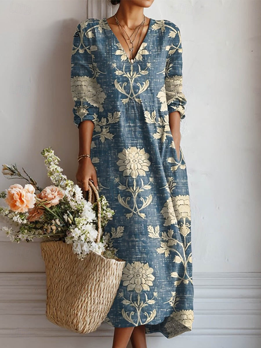 Selma Women's Floral Maxi Dress - front view