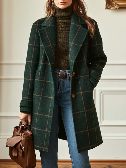 Esme Women's Plaid Coat - front view