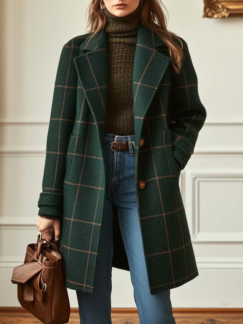 Esme Women's Plaid Coat - front view