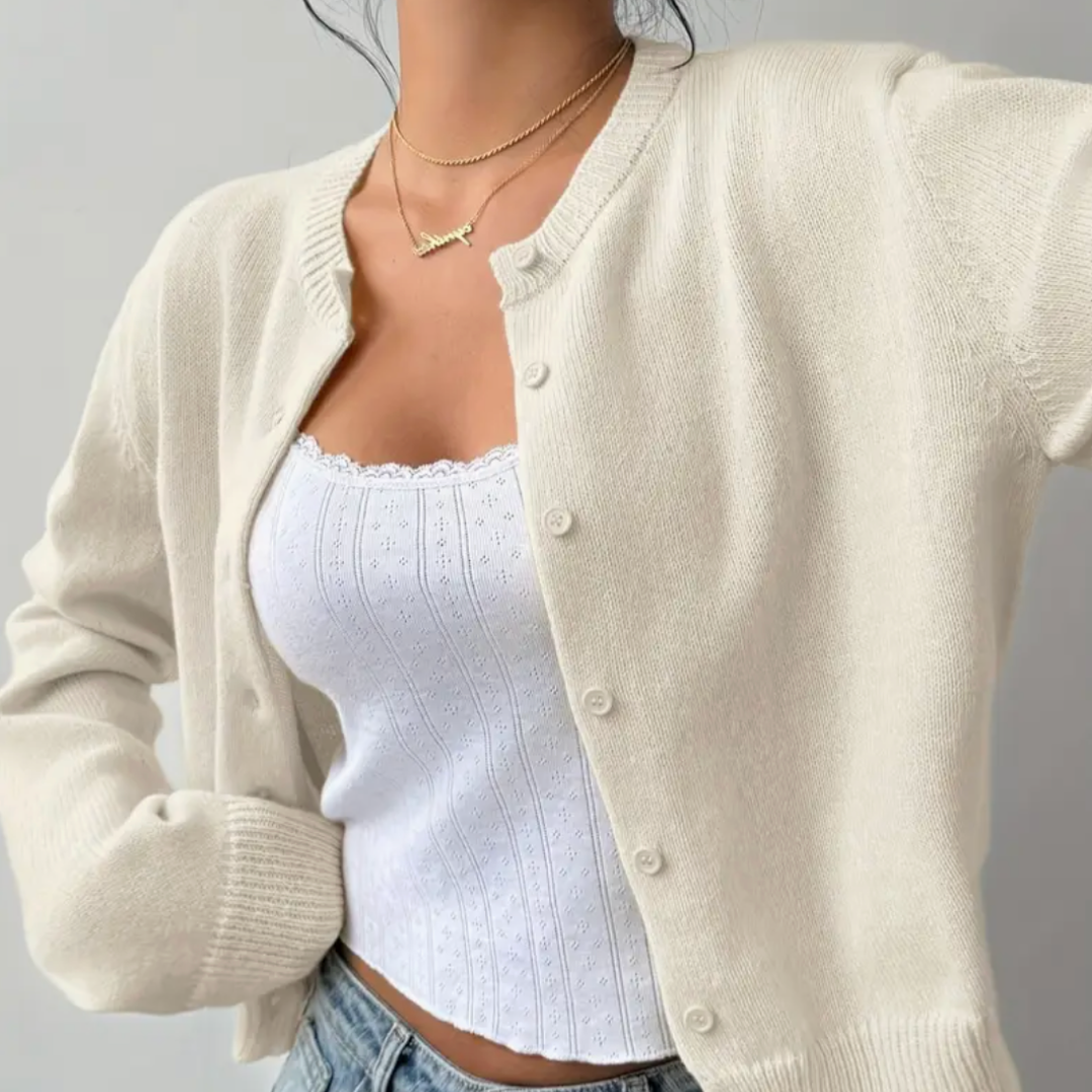 Esme Women's Cardigan - fabric and finish detail