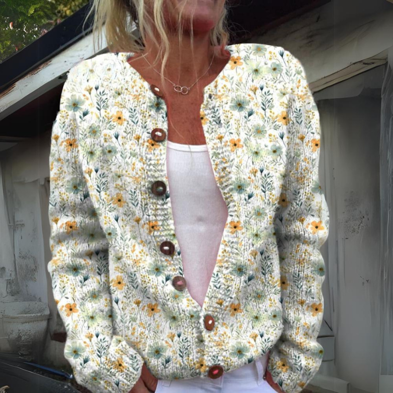 Ruby Women's Floral Cardigan - front view
