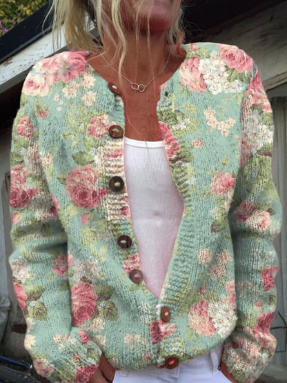 Ruby Women's Floral Cardigan - full-length view