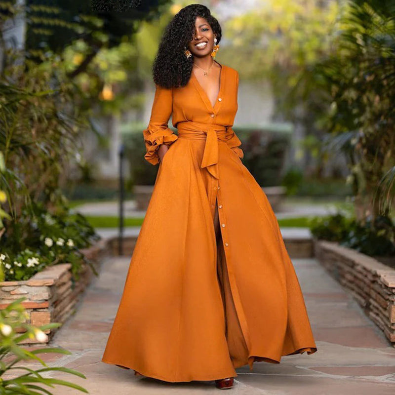Xanthe Women's Maxi Dress | A-line, Long Sleeve