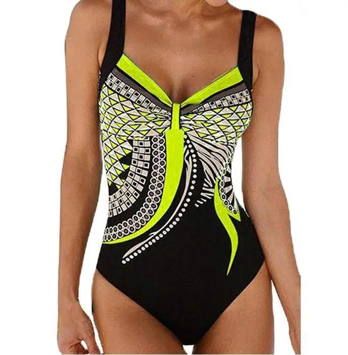 Elena Women's Printed Swimsuit - fabric and finish detail