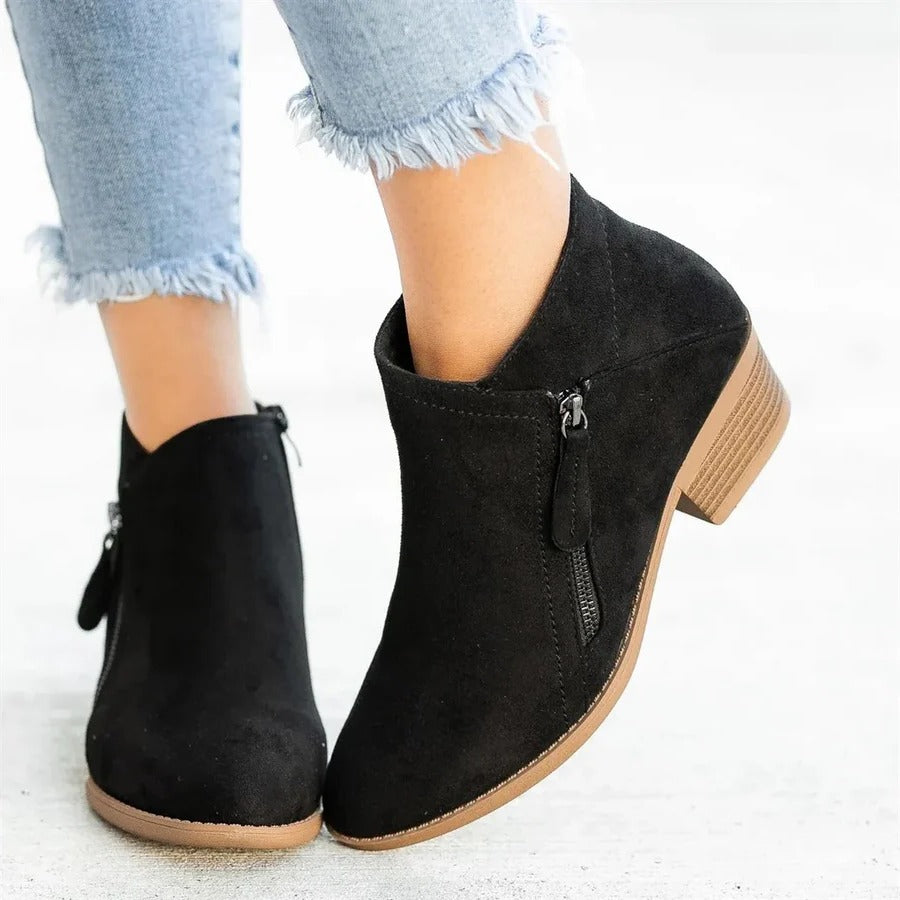 Clara Women's Ankle Boots - fabric and finish detail