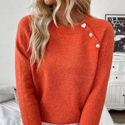 Fleur Women's Ribbed Knit Sweater - back view