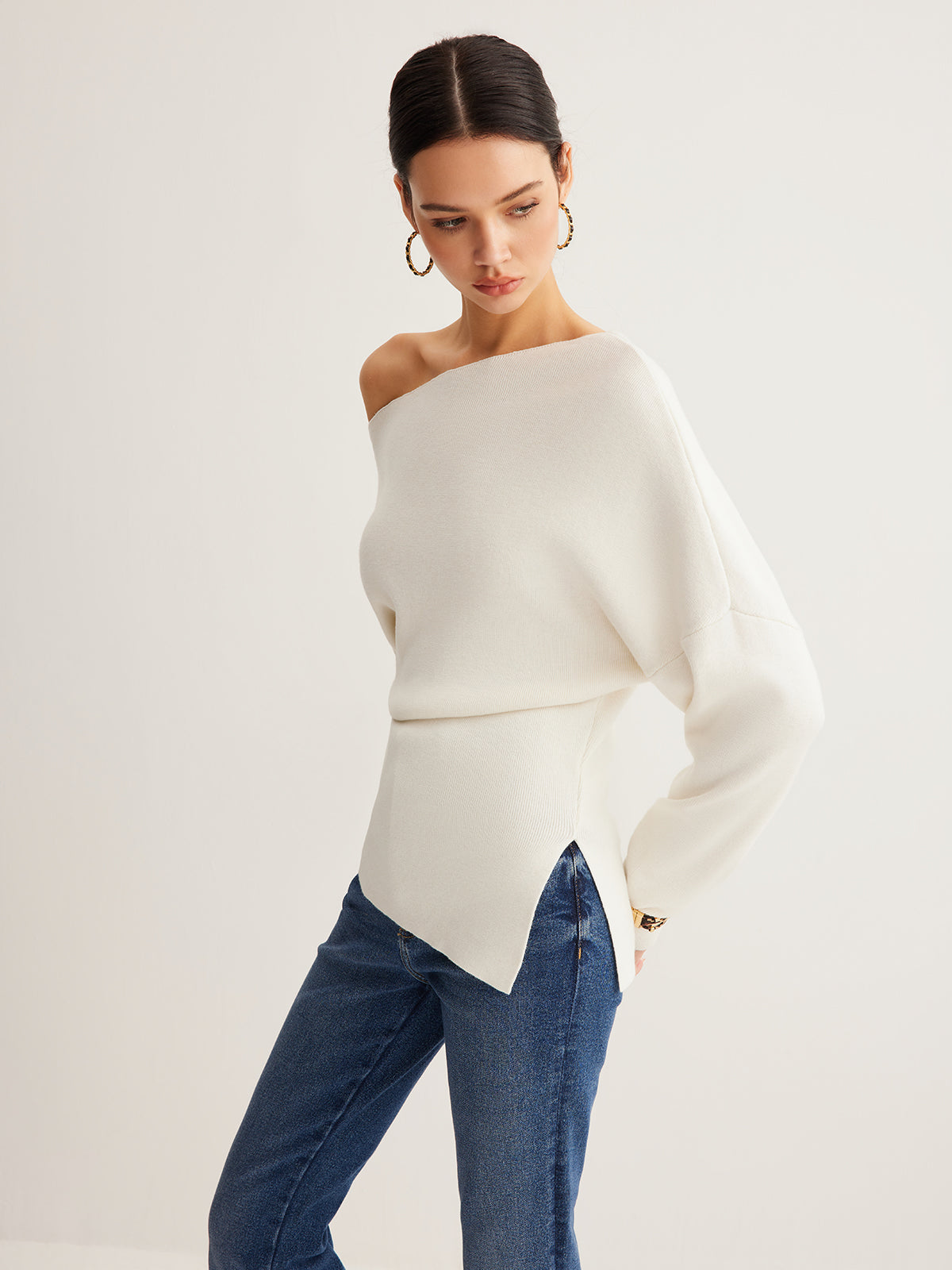 Hattie Women's Asymmetric Top - flat lay