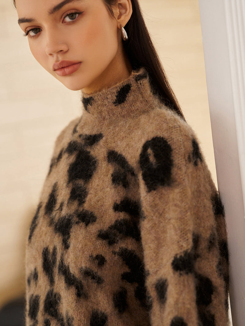 Harlow Women's Leopard Sweater - styled view