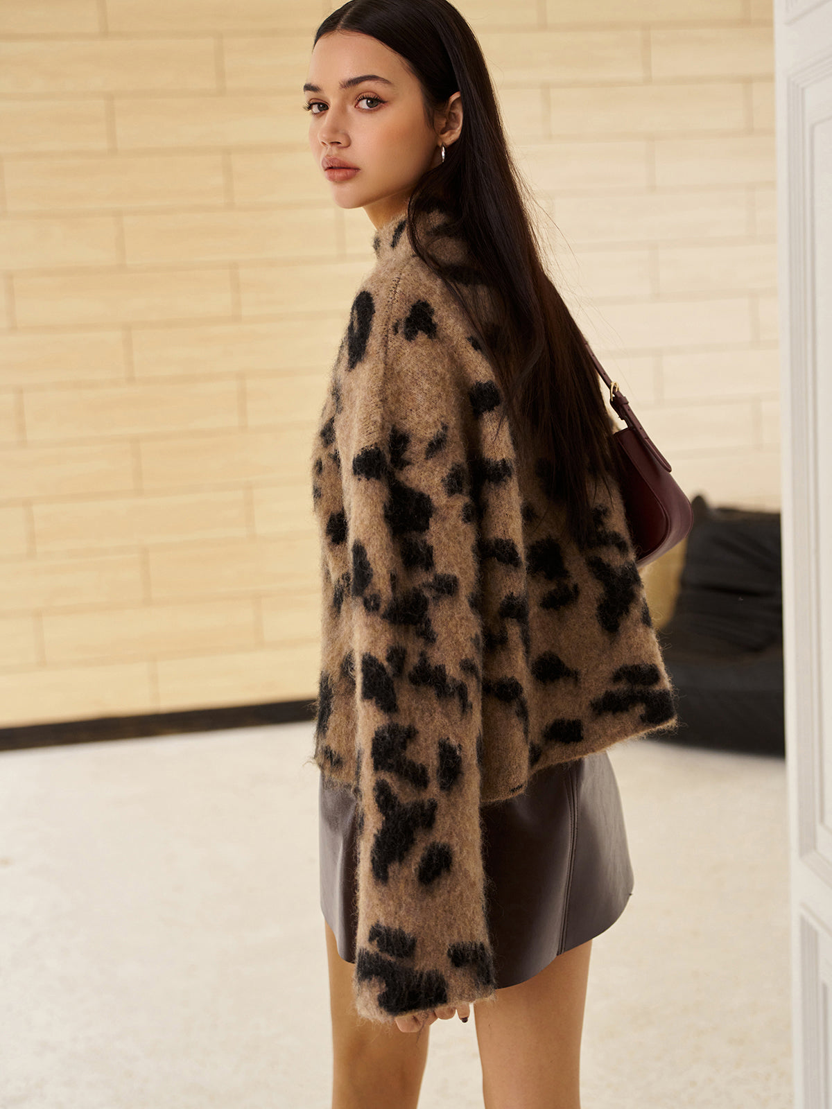 Harlow Women's Leopard Sweater - back view