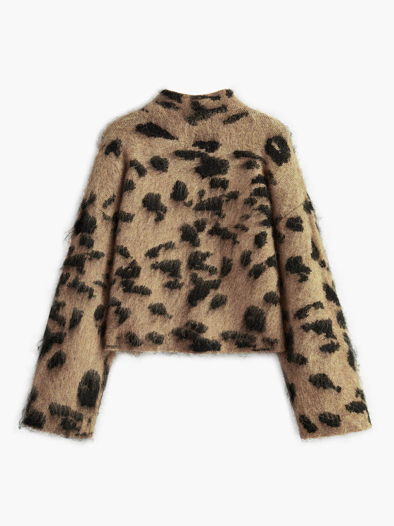 Harlow Women's Leopard Sweater - front view