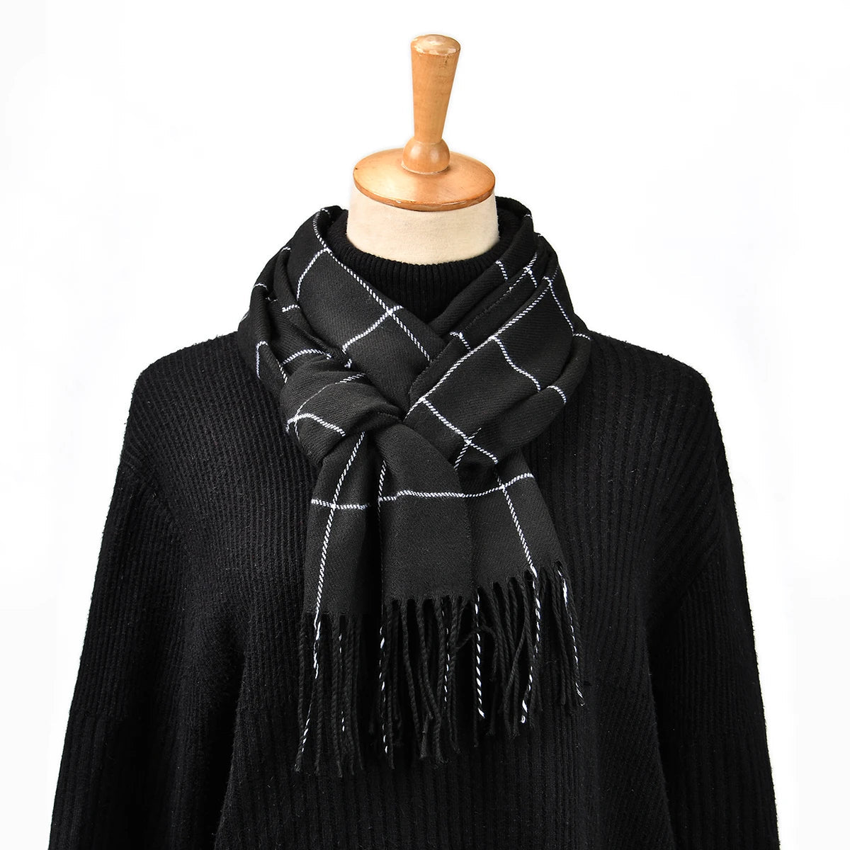Marlow Men's Plaid Scarf - full-length view
