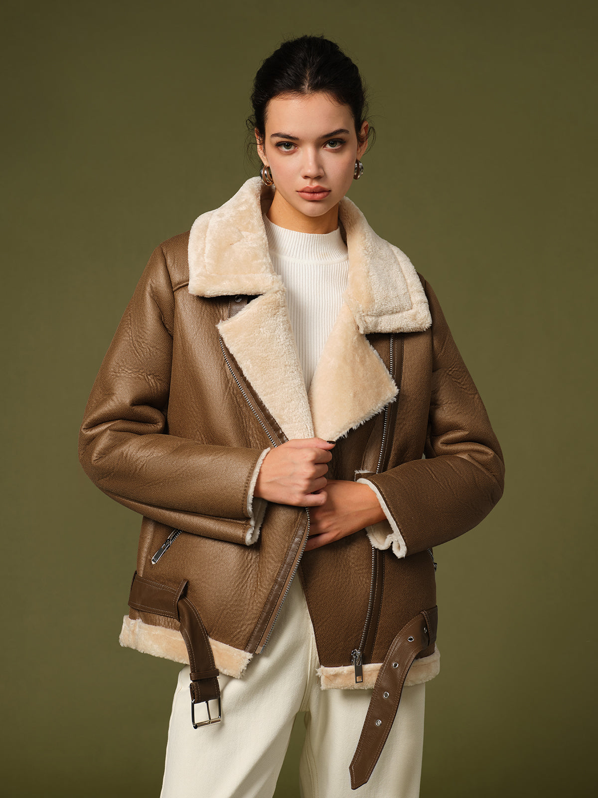 Jolie Women's Suede Jacket - close-up detail