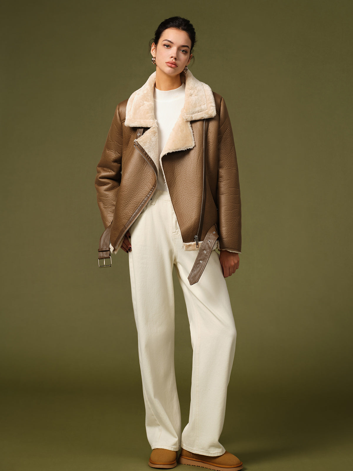 Jolie Women's Suede Jacket - shown in use